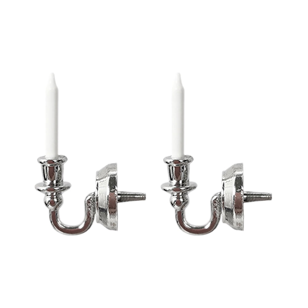 1 Pair Wall Candle Lamp Mini House Decors Mini Candle Lamp Doll House