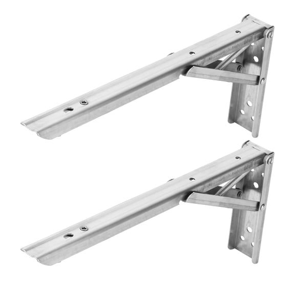 Slatcetga 1 Pair WallMounted Folding Shelf Wall Partition Bench Bracket Stainless Steel 12in