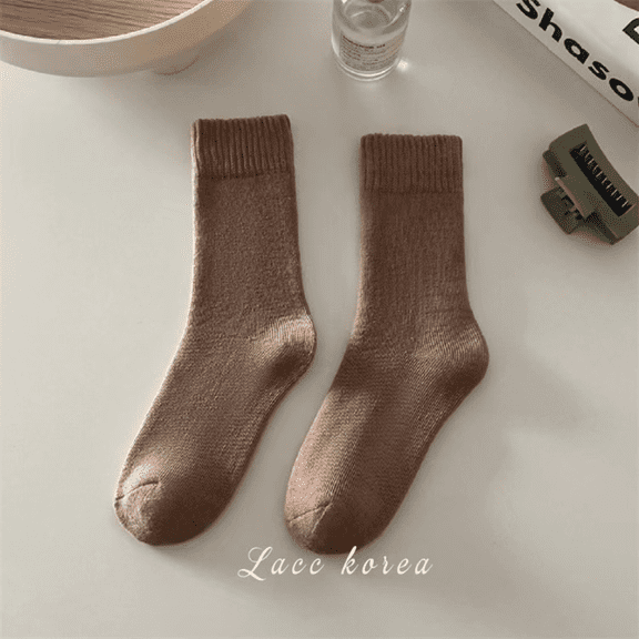 1 Pair Warm Women Loose Socks Autumn Winte Versatile Solid Color Floor Sock Super Soft Warm For Female House Sleeping Floor Sox
