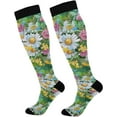 thumbnail image 1 of 1 Pair Watercolor Daisy Compression Socks 20-30mmHg Knee High Women Socks Tube Athletic Stockings for Men Sport Soccer Running Cycling Medical Nurse Winter Travel Gift, 1 of 7