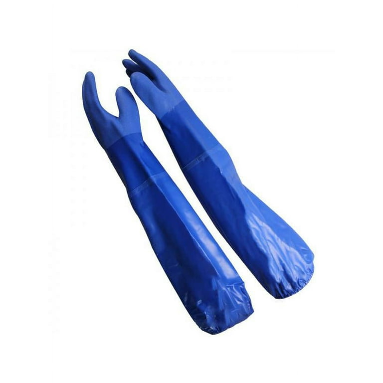 1 Pair Waterproof PVC Work Gloves Fishing Gloves Long Sleeve Rubber Gloves