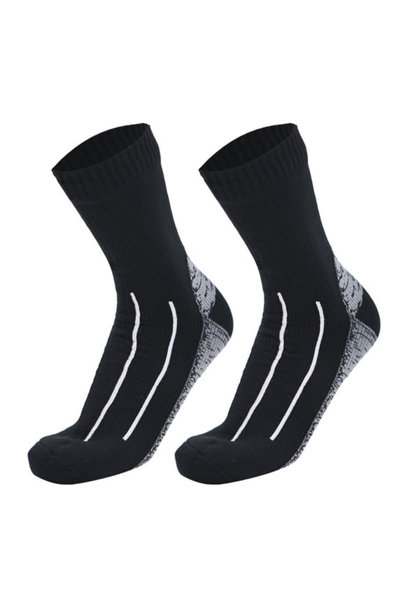1 Pair Waterproof Socks Elastic Breathable Mid-Tube Soft Socks Foot Protection Windproof Winter Hiking Wading Riding Skiing Socks for Outdoor Sports