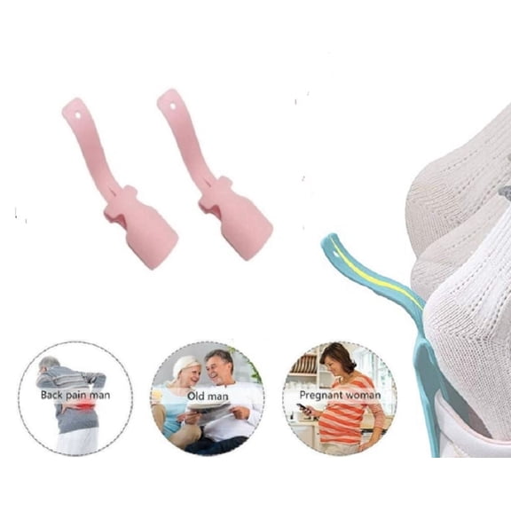 1 Pair Shoe Horn Helpers, Slip On Shoe Aids for Putting On and Taking Off Shoes, TIKA