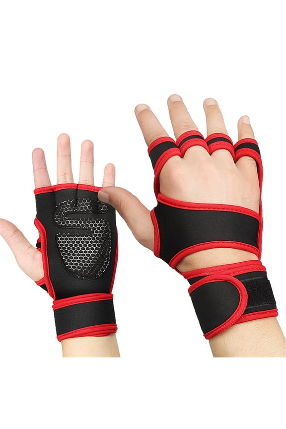 1 Pair Weight Lifting Gloves Wrist Wraps Support Lifting Gloves Hand Grip with Wrist Support for Women Man Weightlifting