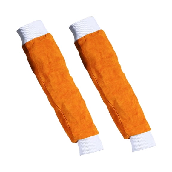 1 Pair Welding Sleeves Arm Protection Double Guard PU Leather Heat Resistant for Industrial Men Women