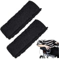 thumbnail image 1 of 1 Pair Wheelchair Arm Covers Soft Sherpa Armrest Pads Non-Slip with Fastening Tape for Elderly Patients Black, 1 of 5