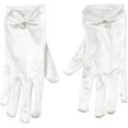 thumbnail image 1 of 1 Pair White Dress Gloves Satin Cloth Bride Gloves Wedding Dress Decoration With Plastic Imitation Pearls Party Wedding Banquet Concert Costume Accessories for Women 3.22×9.25in, 1 of 8