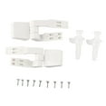 1 Pair White Plastic Toilet for Seat Lid Hinge Replacement With Bolts