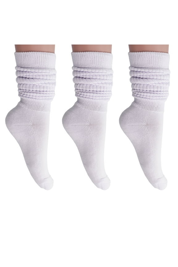 1 Pair White Slouch Socks for Women Shoe Size 5-10