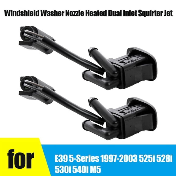 1 Pair Windshield Washer Nozzle Heated Dual Inlet Squirter Jet