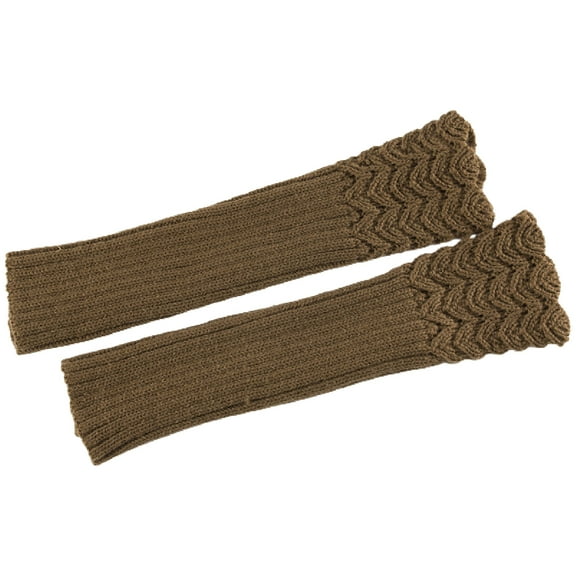 1 Pair Winter Arm Gloves, Solid Color Half Finger Knitting Hollow Out Sleeves Cover