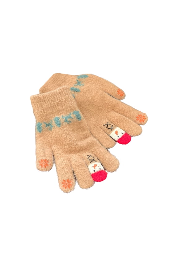 1 Pair Winter Gloves, Stretchy Warm Split Finger Mittens, Warm Gift for Boys Girls Cold Weather(Bronze)