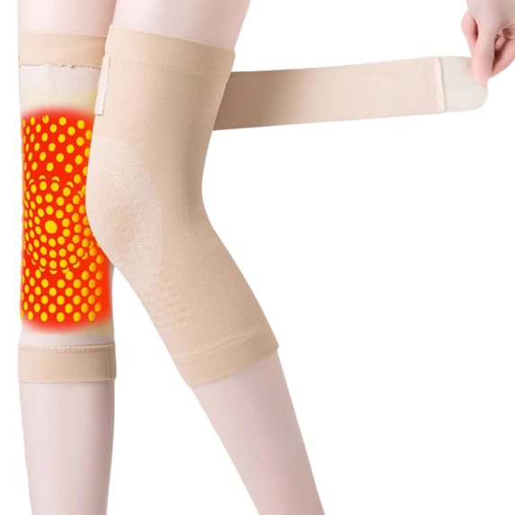 1 Pair Winter Knee Pads Cushion Cold Resistant Ay-tsao Compression Anti-slip Warm Natural Plant Extract High Elasticity Knee Pain Relief Knee Protection Unisex Elderly People Knee Braces