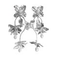 thumbnail image 1 of 1 Pair Women Drop Earrings Retro Style Flower Shape Sparkling Cubic Zirconia Inlaid Tassel Earrings Jewelry Gift, 1 of 8