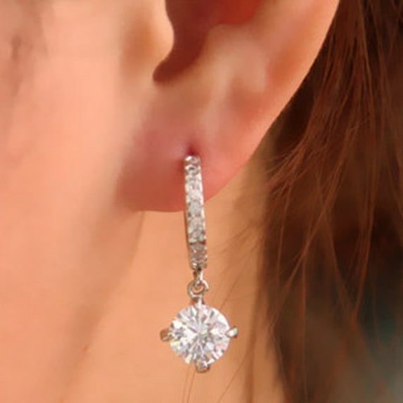 1 Pair Women Fashion Crystal Rhinestone Round-shaped Ear Earrings , Xinsrenus Under $5! 1 Pair Women Fashion