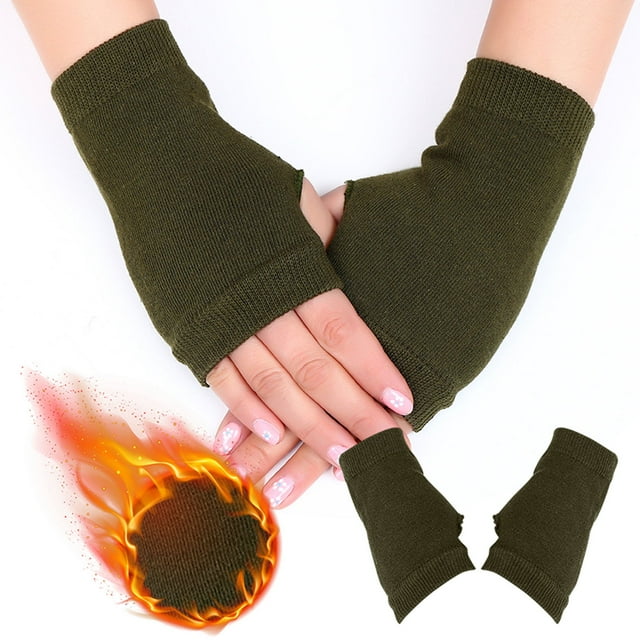 1 Pair Women Fingerless Warm Winter Gloves Hand Wrist Warmer Mittens