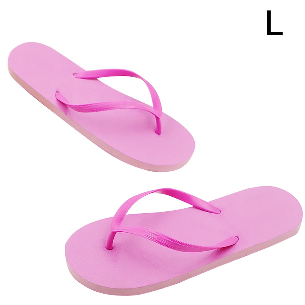 1 Pair Women Flip Flop Summer Beach Pool Party Non slip Slipper Girl Open Toe Flat Sandal Pink L