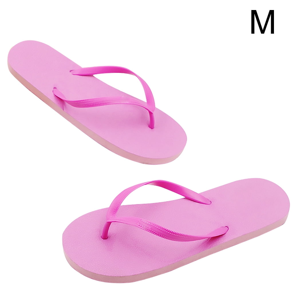 1 Pair Women Flip Flop Summer Beach Pool Party Non-slip Slipper Girl Open  Toe Flat Sandal, Pink, M