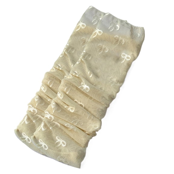 1 Pair Women Girls Long Thin Lace Gloves Sun Protective Cooling Arm Leg Warmers Sunscreen Arm Leg Sleeves Covers