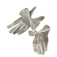 thumbnail image 1 of 1 Pair Women Gloves Satin Bow Decor Solid Color Fiver Fingers Vintage Soft Anti-slip Breathable Bride Wedding Prom Banquet Performance Gloves, 1 of 7