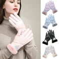 thumbnail image 1 of 1 Pair Women Gloves Thickened Wind Resistant Autumn Winter Full Finger Cycling Gloves for Outdoor, 1 of 8
