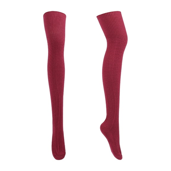 1 Pair Women Socks Jacquard Thigh High Over Knee Stockings Stretchy Japanese Style Autumn Winter Socks for Daily Wear