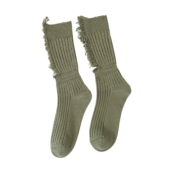 1 Pair Women Stockings Solid Color Breathable Cotton Sweat Absorption Protective Soft High Elasticity Ripped Long Holes Women Socks Fitness Socks