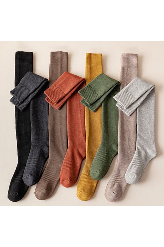 1 Pair Women Thigh High Socks Extra Long Cotton Knit Warm Thick Tall Long Boot Stockings Leg Warmers