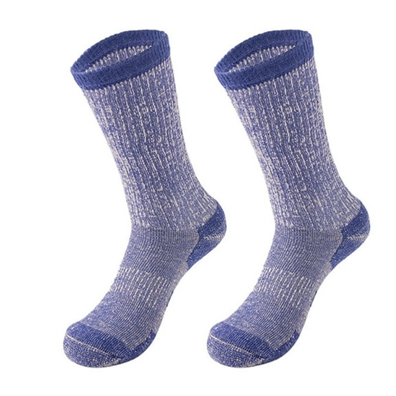 1 Pair Women Winter Socks Mid-tube Cotton Socks Elastic Rib Cuffs Socks for Hiking Sports Machine Washable Keep Warm Anti-slip Daily Stockings