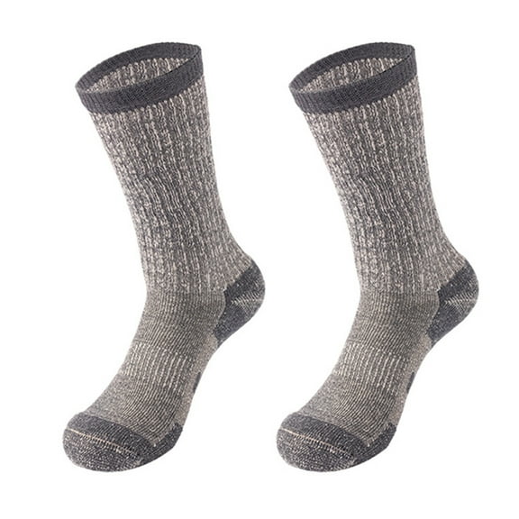 1 Pair Women Winter Socks Mid-tube Cotton Socks Elastic Rib Cuffs Socks for Hiking Sports Machine Washable Keep Warm Anti-slip Daily Stockings