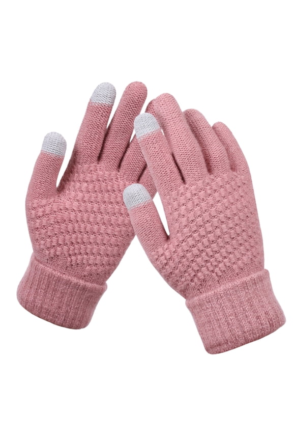 1 Pair Women Winter Touch Screen Gloves,Warm Lined Knit Gloves with Elastic Cuff for Cycling & Skiing,Gloves for Women Cold Weather,Texting Gloves,Winter Gloves for Women Men,Soft Thick Gloves