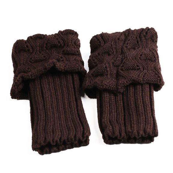 1 Pair Women's Crochet Boot Cuffs Autumn Spring Short Socks Toppers Women Crochet Knit Shell Elastic Leg Calf Warmers