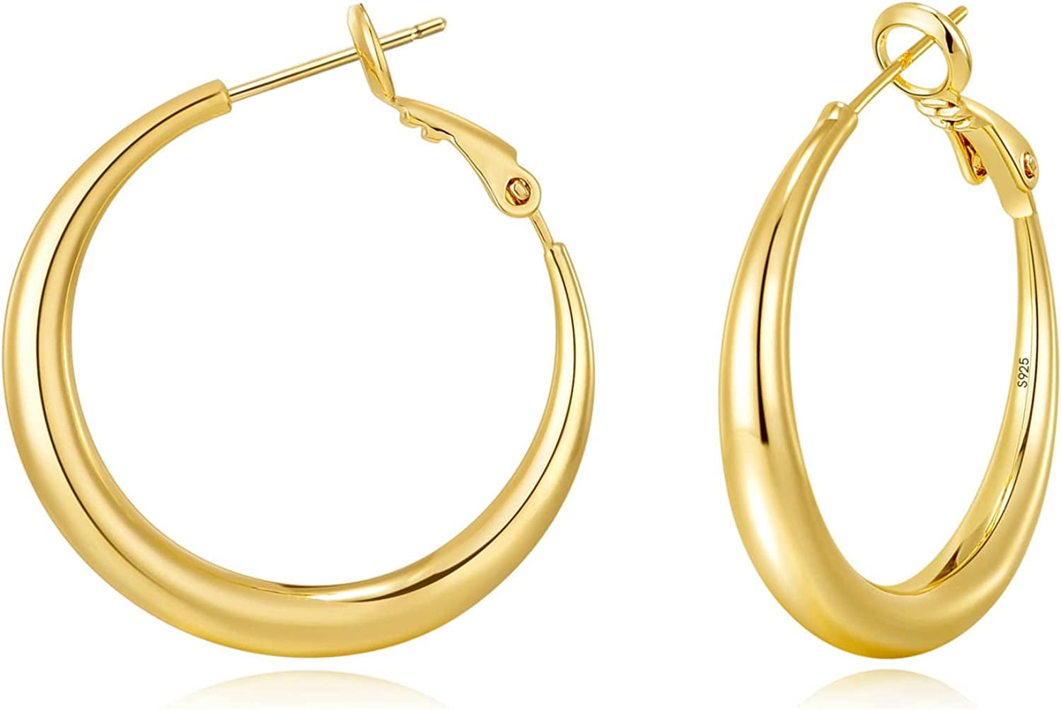 235-GER15019 - 22K Gold Hoop Earrings (Ear Bali) For Women | Gold earrings  models, Gold hoop earrings, Gold temple jewellery