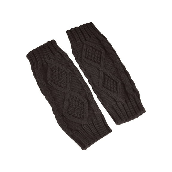 1 Pair Women's Knitted Mittens - Soft, Comfortable, Wear-Resistant, and Non-Deformable Half-Finger Gloves for Outdoor Use with Diamond Plaid Design