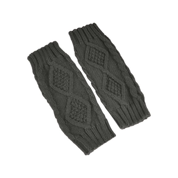 1 Pair Women's Knitted Mittens - Soft, Comfortable, Wear-Resistant, and Non-Deformable Half-Finger Gloves for Outdoor Use with Diamond Plaid Design