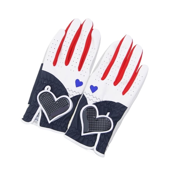 1 Pair Women's PU Leather Golf Gloves,Micro Soft Fiber Breathable Gloves ,Flexible and Comfortable