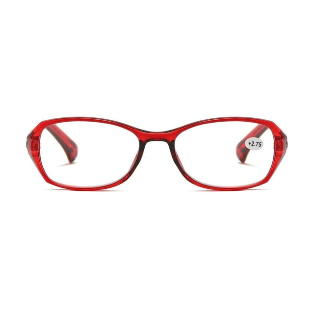 1 Pair Womens Ladies Blue Light Blocking Reading Glasses Red Readers for Reading Paper work +2.25