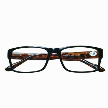 1 Pair Womens Mens Unisex Rectangular Blue Light Blocking Reading Glasses Spring Hinge Readers +0.75