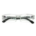 thumbnail image 1 of 1 Pair Womens Slim Rectangle Half Frame Blue Light Blocking Reading Glasses Readers +1.00, 1 of 6