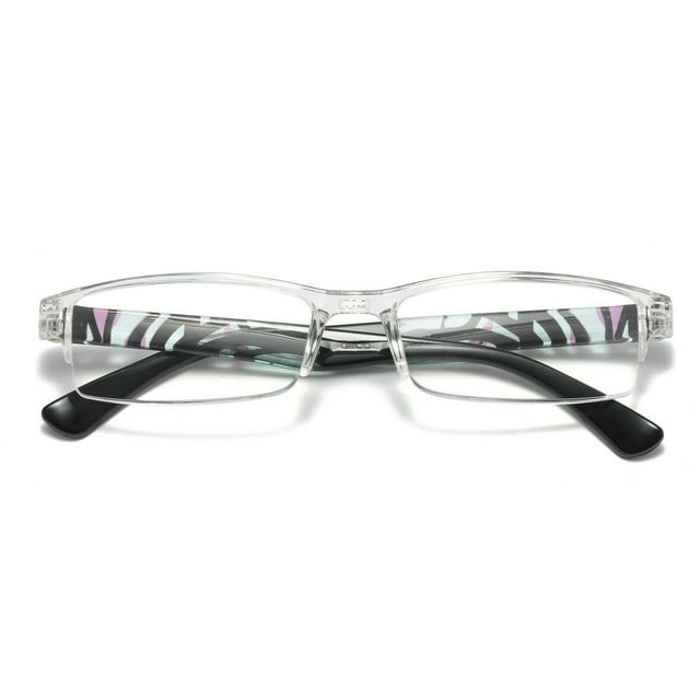 1 Pair Womens Slim Rectangle Half Frame Blue Light Blocking Reading Glasses Readers +1.00