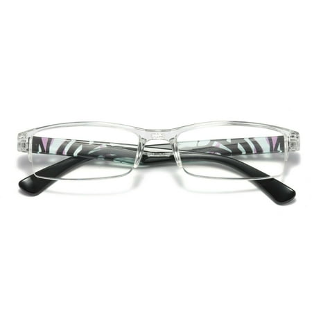 1 Pair Womens Slim Rectangle Half Frame Blue Light Blocking Reading Glasses Readers +2.00