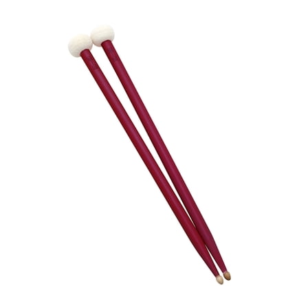 1 Pair Wood Drumsticks with Felt Head Double-end Drum Sticks Practical Drumstick for Kids and Beginners Drum Accessories