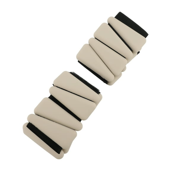1 Pair Wrist Weights 2lb Adjustable Wearable Silicone Ankle Bangles for Yoga Dance Pilates Gym Beige