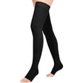 thumbnail image 1 of 1 Pair Wukang 20-32mmHg Black 3XL Size Thigh High Compression Stocking Toeless Compression Socks for Women & Men, 1 of 5