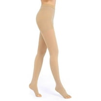 1 Pair Wukang Medical Compression Pantyhose 20-32mmHg Beige XL Size Nylon Compression Stockings for Women & Men