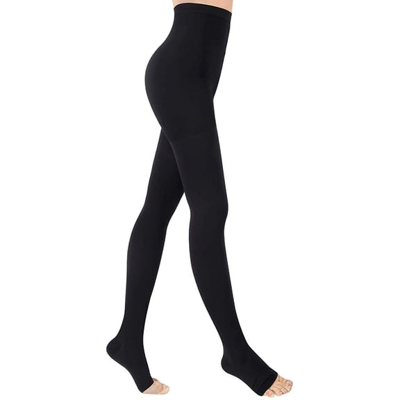 1 Pair Wukang Medical Compression Pantyhose 20-32mmHg Black XL Size Nylon Compression Stockings for Women & Men