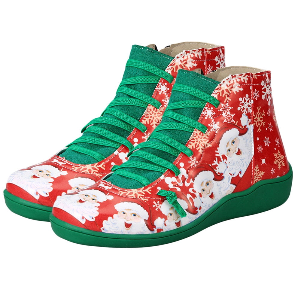 1 Pair Xmas Short Boots Exquisite Women Christmas Shoes Women Casual ...