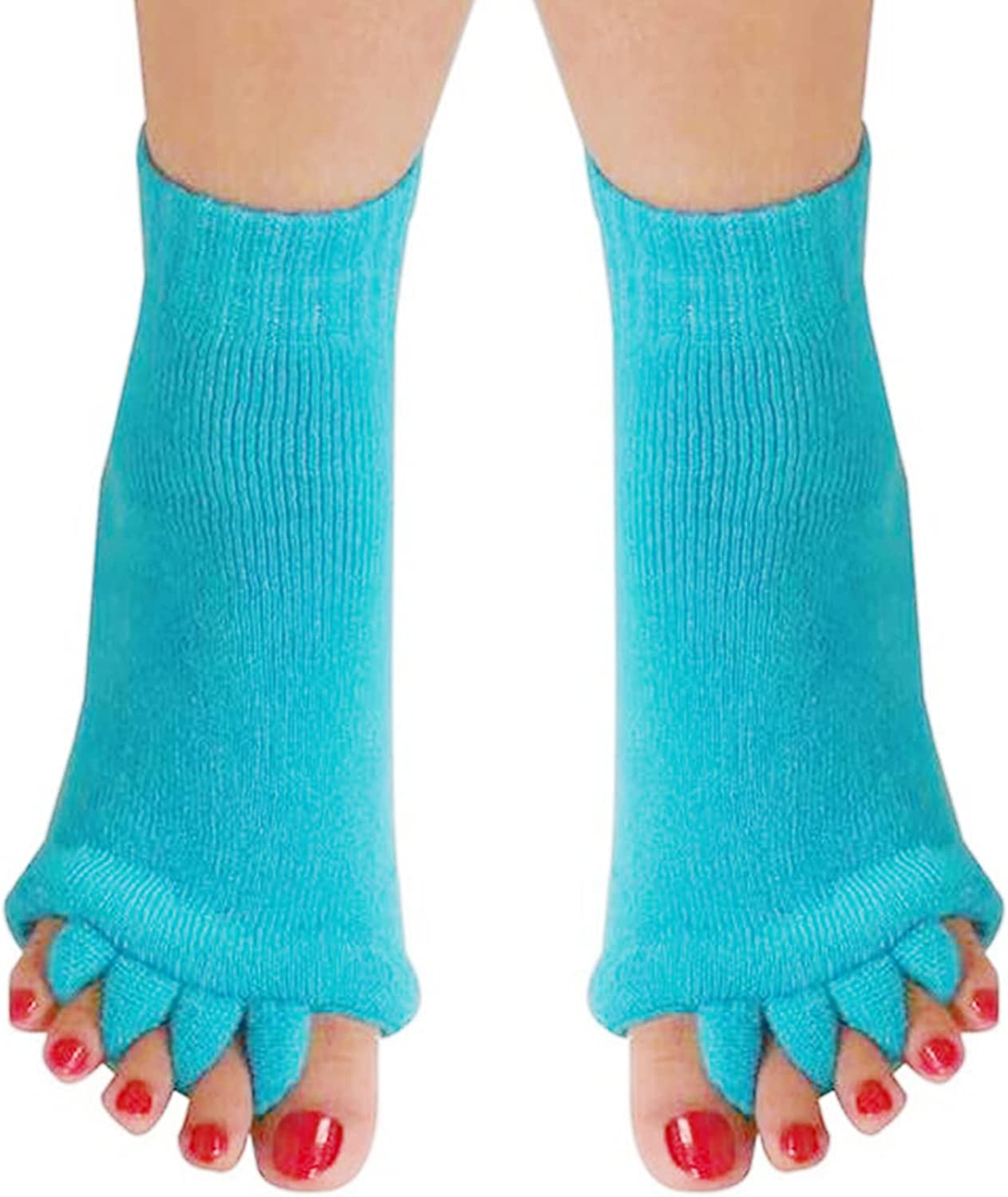 1 Pair Yoga Sport Gym Five Toe Separator Socks Foot Alignment Pain Massage Socks.Prevent Foot