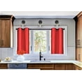 thumbnail image 1 of 1 Pair kitchen window curtain short panel 100% privacy blackout bathroom Décor D24 RED Color Grommets On Top 30" X 36" Each panel, 1 of 3