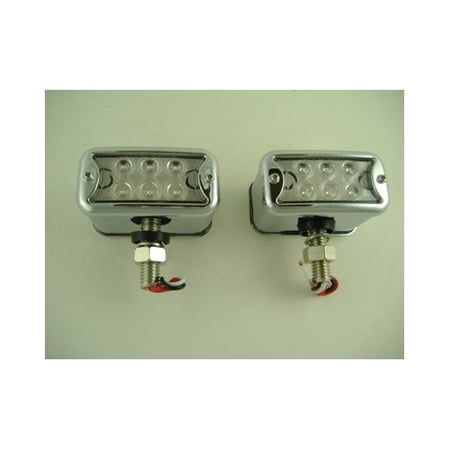 1 Pair of 12 LED Red Amber Side Marker Turn Signal Fender Lights / Clear Lens